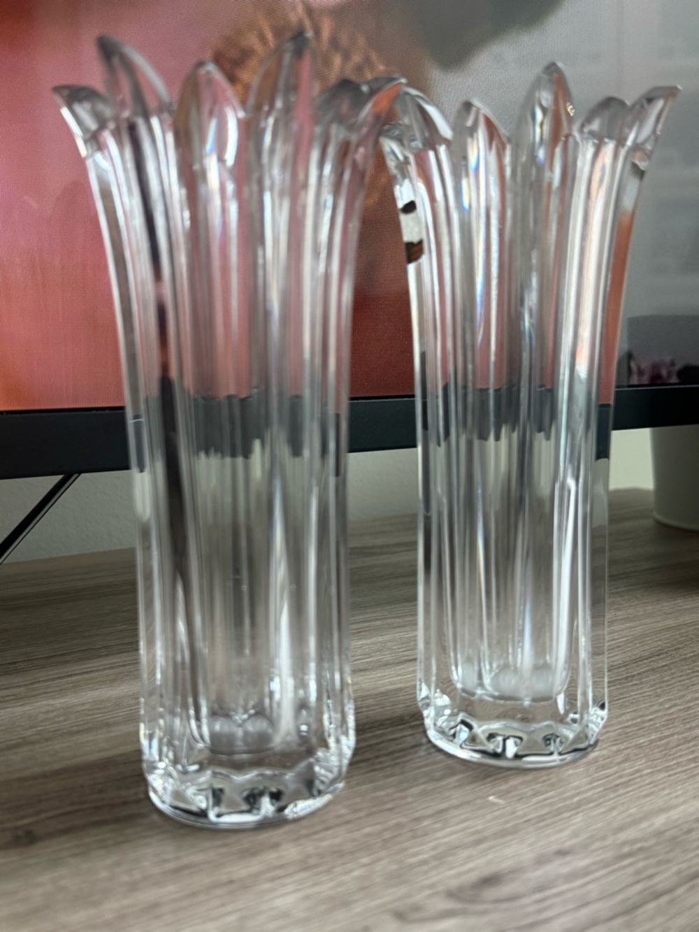Clear Glass Fluted Vase - Elegant Home Accent